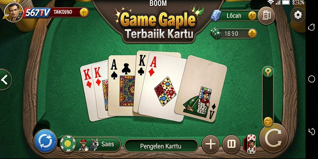 Tangkapan layar menunjukkan gameplay Gaple yang menarik dan interaktif.