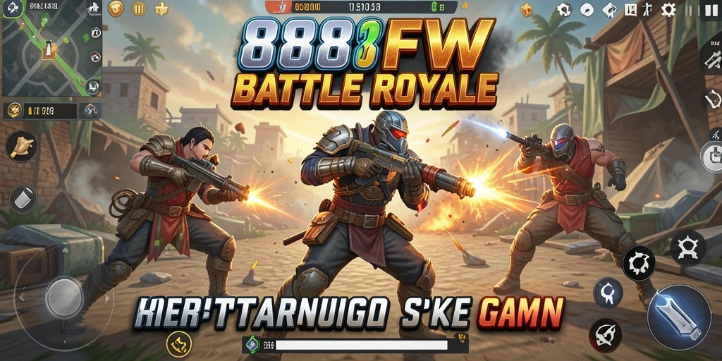 Tampilan gameplay mendebarkan di 888FW Battle Royale.