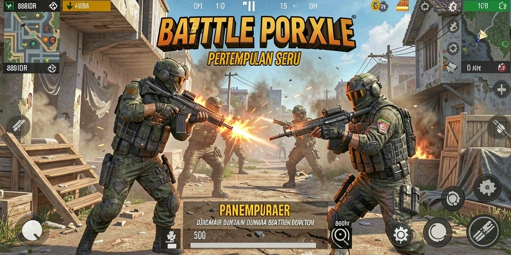 Gameplay seru dari 888IDR dalam arena Battle Royale.