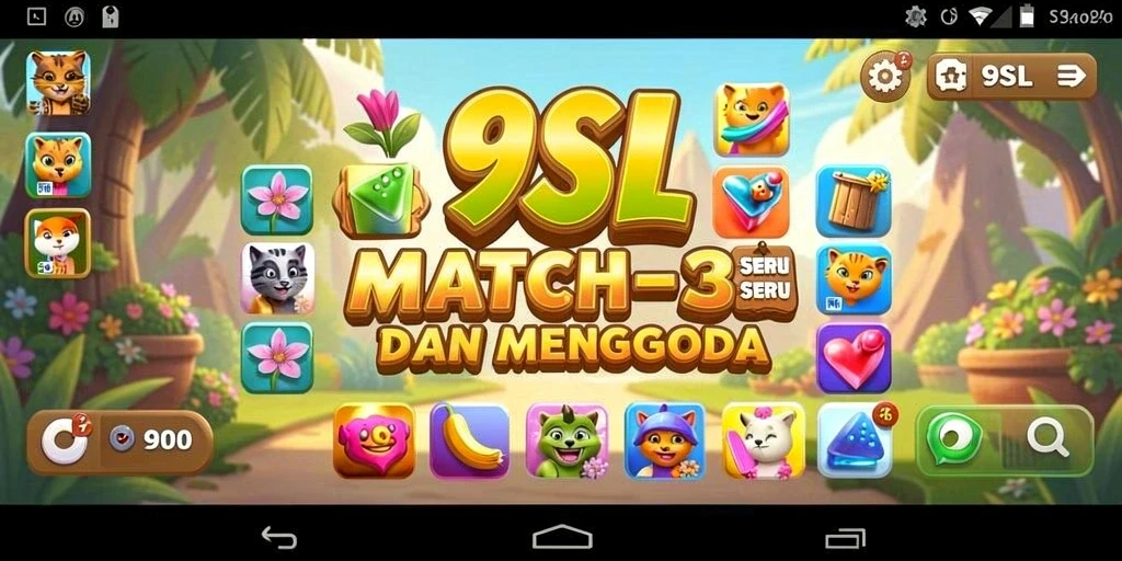 Tampilan gameplay menarik dari 9SL dalam tantangan Match-3.