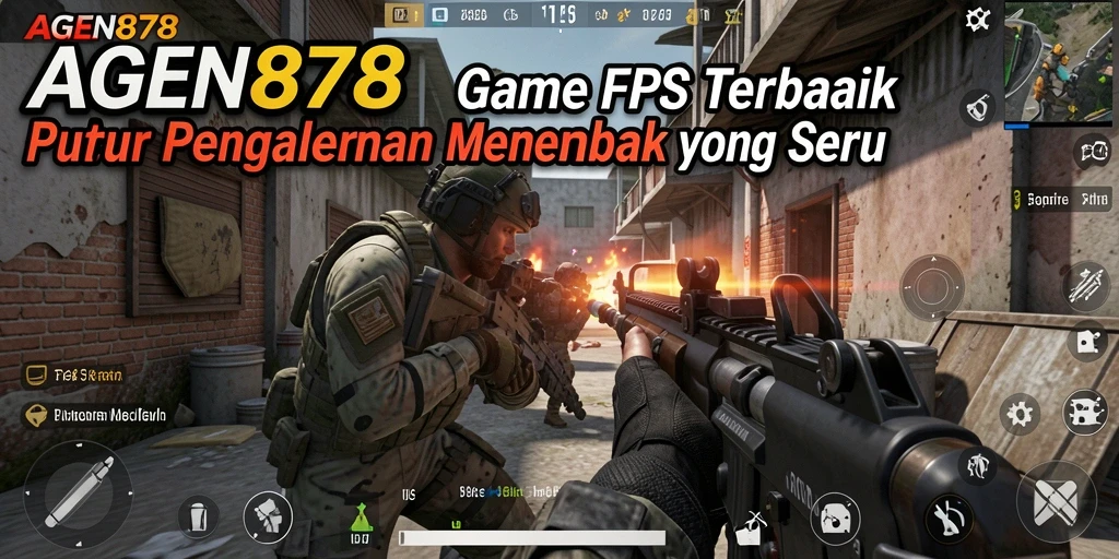 Tampilan aksi seru dalam gameplay AGEN878 FPS.