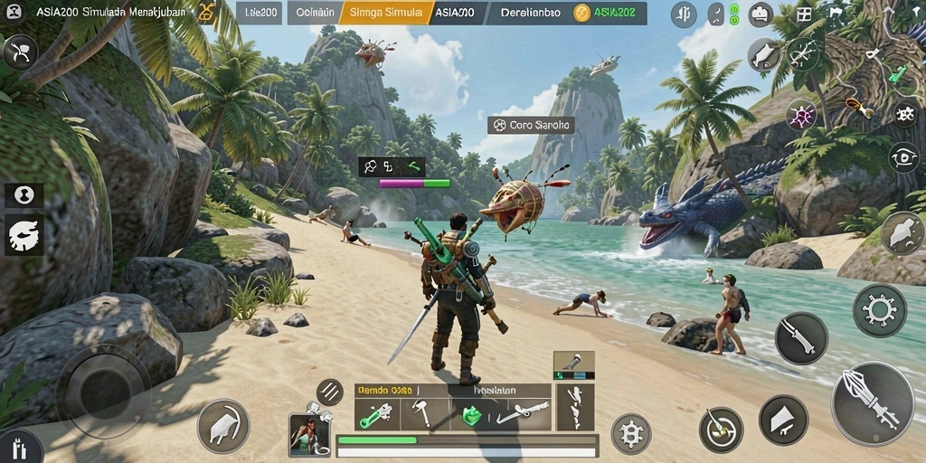 Tangkapan layar gameplay ASIA200 yang menarik dan interaktif.