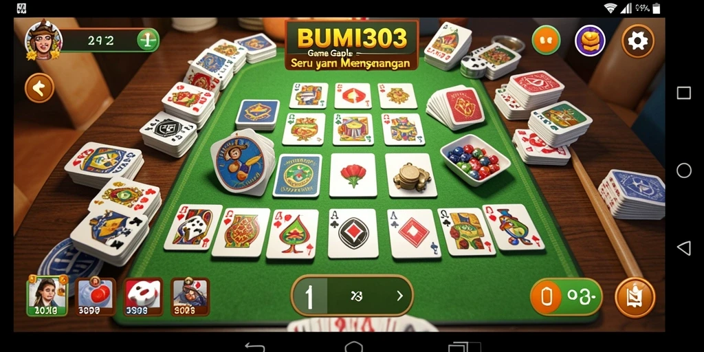 Tampilan seru gameplay Gaple di BUMI303 dengan teman.