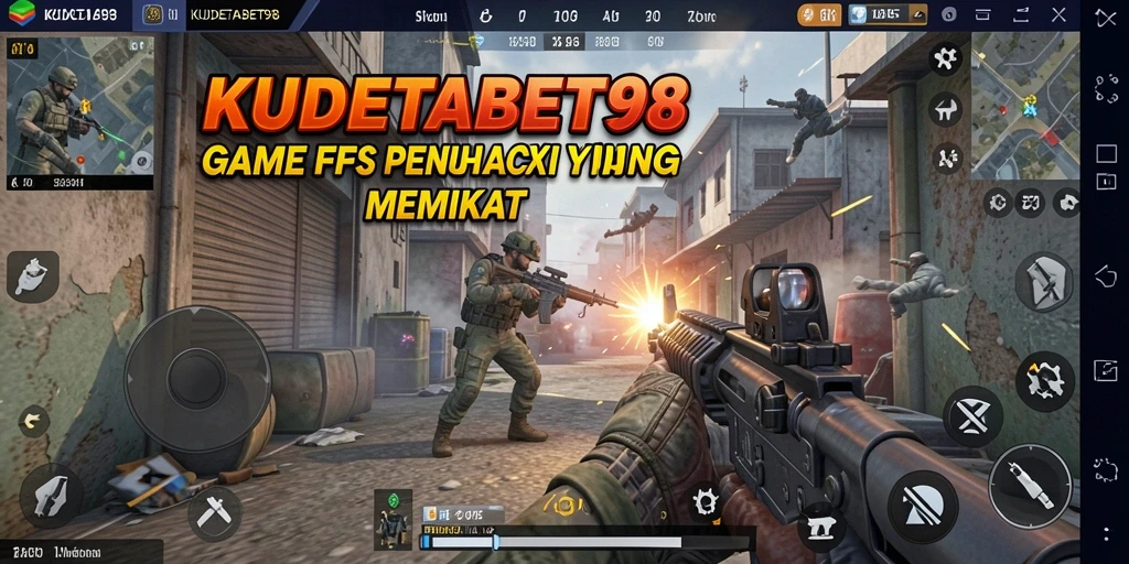 Screenshot gameplay KUDETABET98 menampilkan aksi tembak-menembak yang mendebarkan.