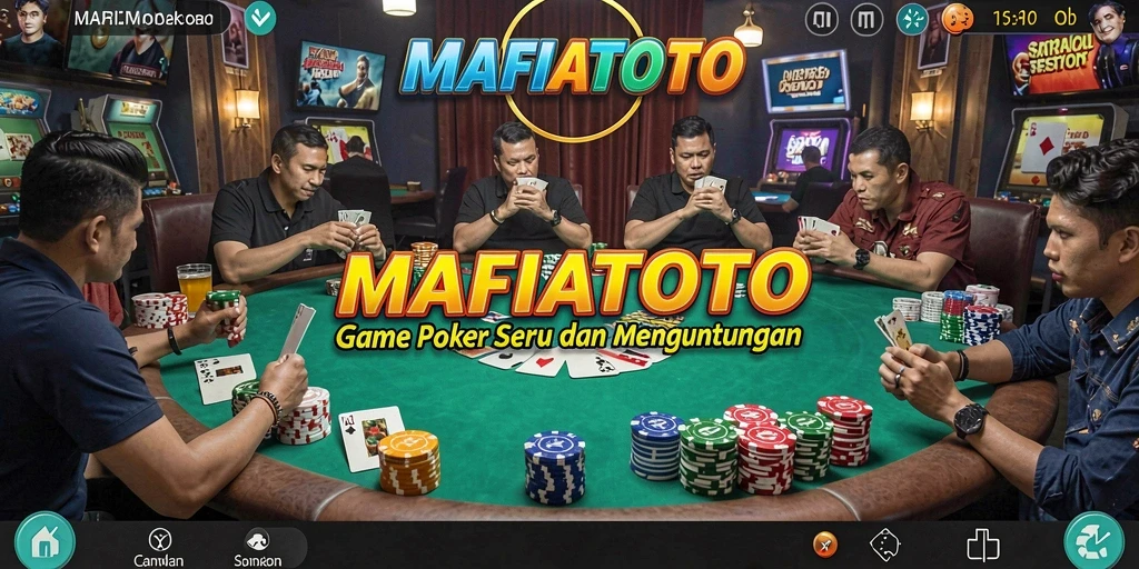 Tampilan gameplay seru MAFIATOTO yang menampilkan aksi poker nyata.