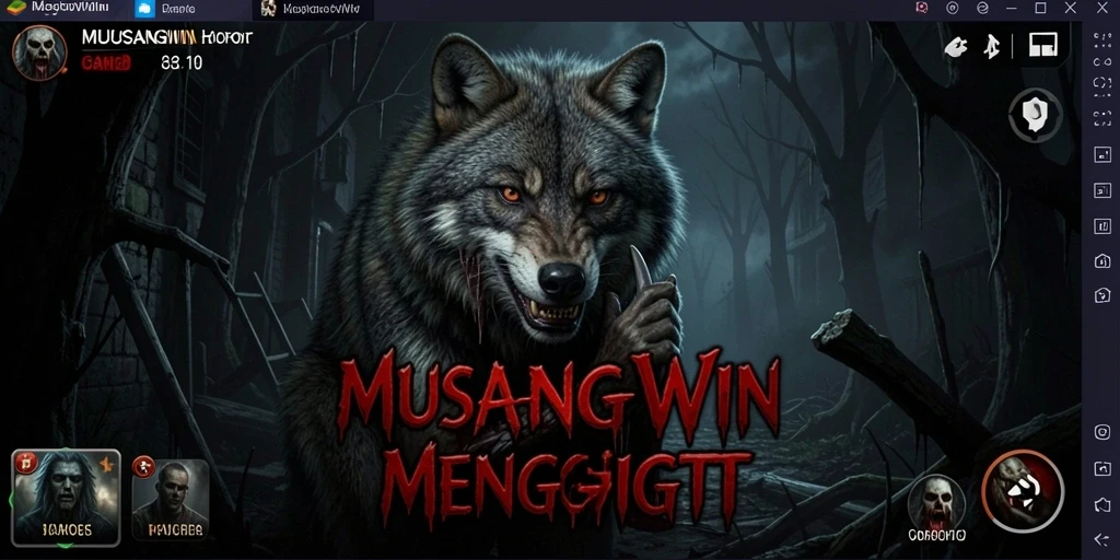 Screenshot gameplay <strong>MUSANGWIN</strong> menampilkan kengerian yang mendebarkan.