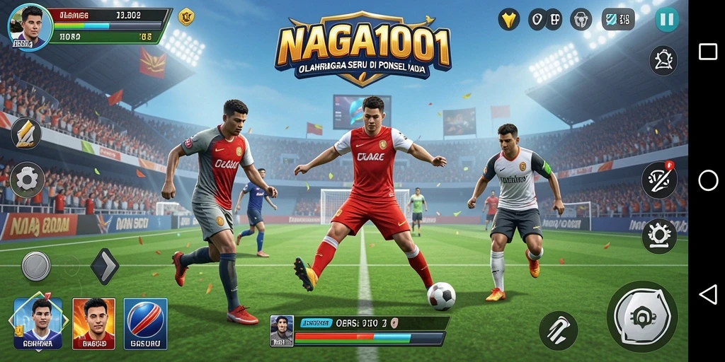 Tangkapan layar NAGA1001 menunjukkan aksi mendebarkan dalam gameplay olahraga.