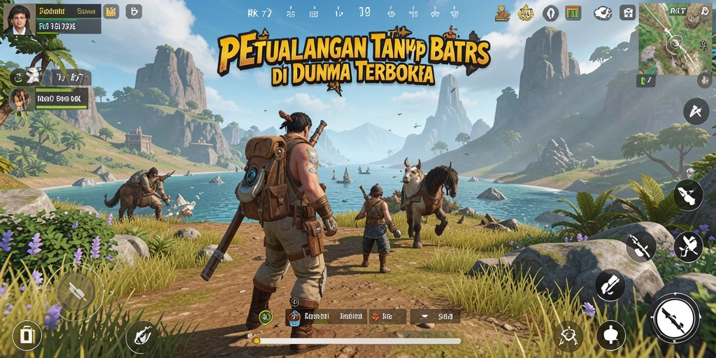 Tampilan gameplay yang memukau dalam dunia terbuka yang luas.