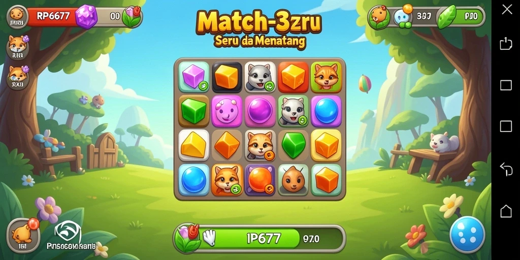 Gameplay seru dari RP6677 dengan kombinasi permata.