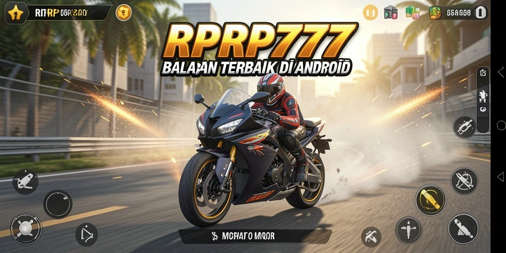Screenshot gameplay RPRP777 menampilkan serunya balapan motor.