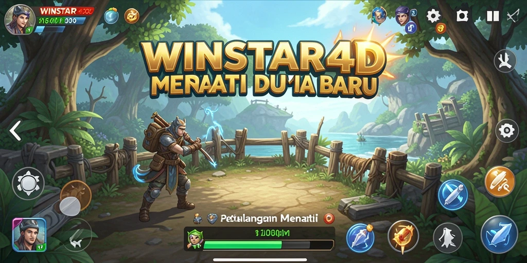 Tampilan menakjubkan gameplay WINSTAR4D dengan elemen petualangan.