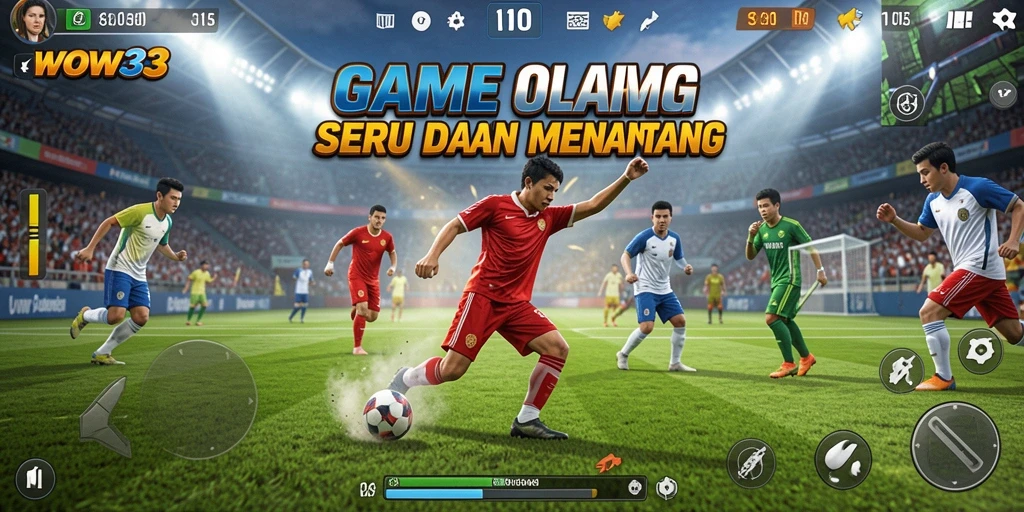 Tangkapan layar gameplay WOW33 yang menampilkan aksi seru olahraga.